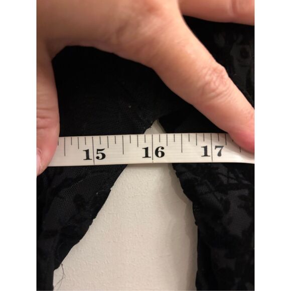 Women's Y2K mock neck Sheer Floral Velvet Flock Crop Top sz S? Romantic Goth, Co - Picture 6 of 7